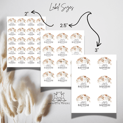 Boho Baptism Shower Labels 20A29