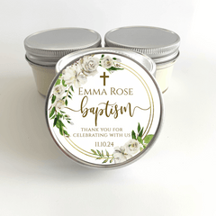 Baptism Favors - Set of 6 -  Greenery Gold