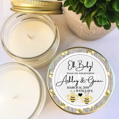The Brownstone Market - Baby Shower Personalized Candle Favors